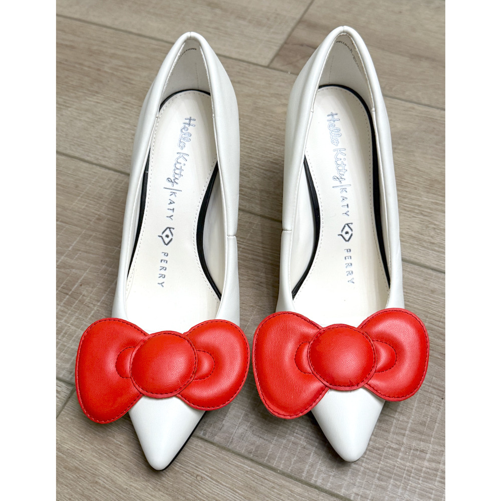 HELLO KITTY X KATY PERRY COLLECTIONS SANRIO BOW HEEL PUMPS HIGH HEELS SHOES 7.5 - Picture 10 of 15